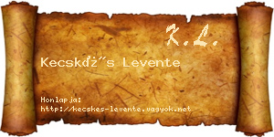 Kecskés Levente névjegykártya