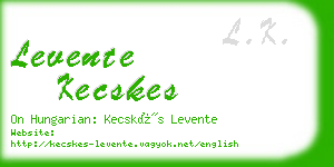 levente kecskes business card